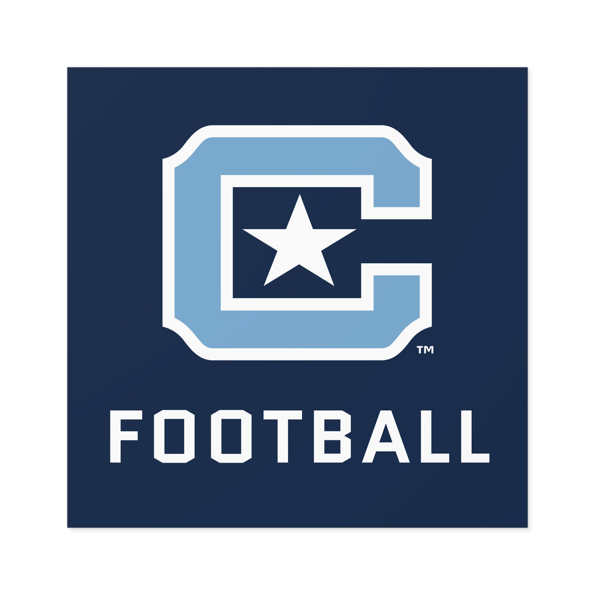 The Citadel Block C Logo, Football, OutdoorStickers, DieCut
