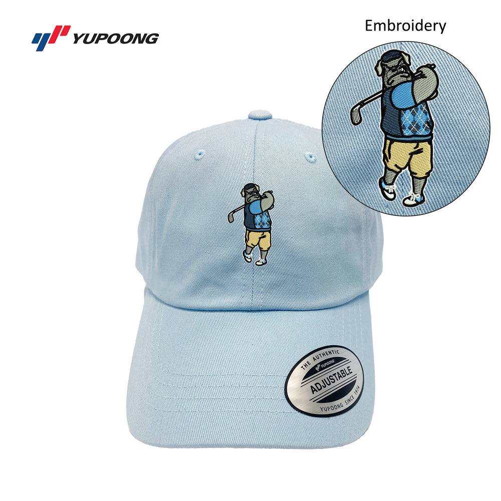 The Citadel, Spike the golfer, Yupoong Adult Low-Profile Cotton Twill Dad Cap- Light Blue