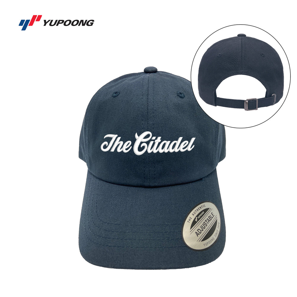 The Citadel, Script, Yupoong Adult Low-Profile Cotton Twill Dad Cap- Navy