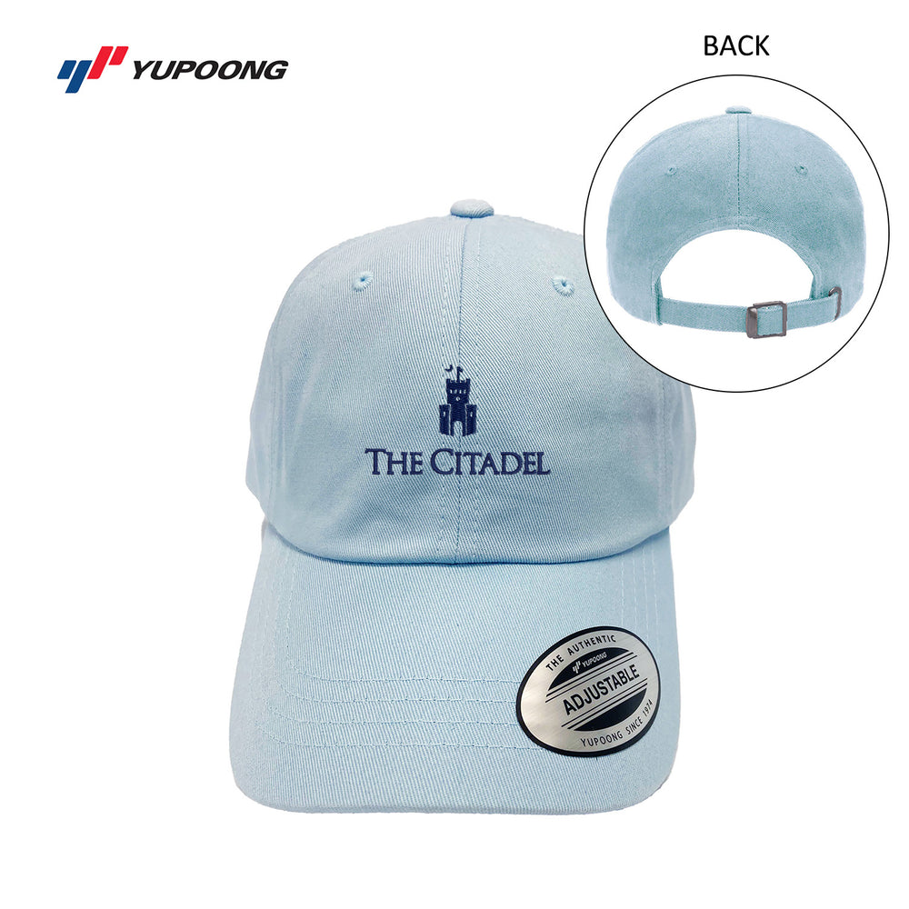 The Citadel, Barracks, Yupoong Adult Low-Profile Cotton Twill Dad Cap- Light Blue