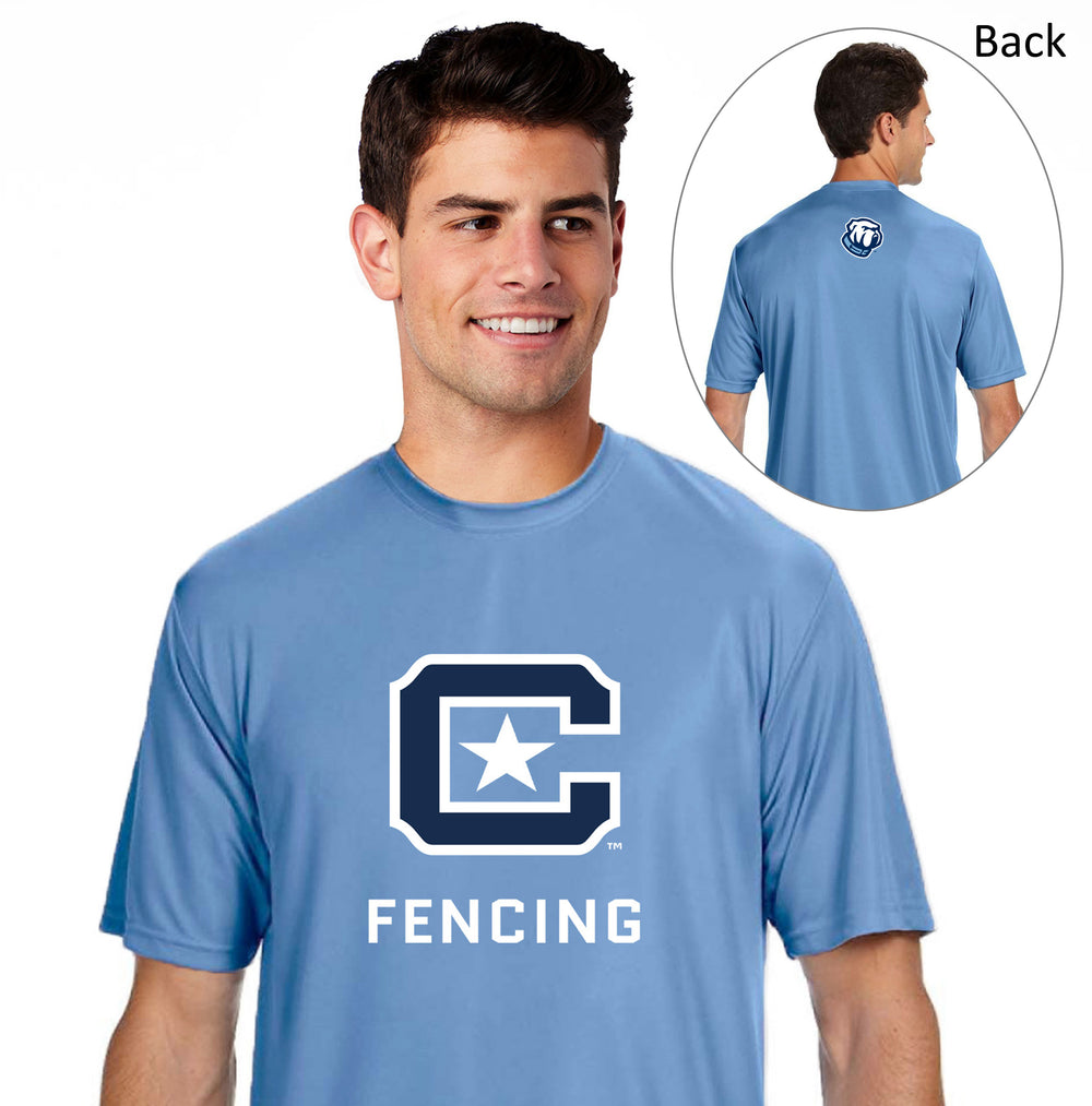 The Citadel, Club Sports - Fencing,  A4 Men's Cooling Performance T-Shirt-Carolina Blue