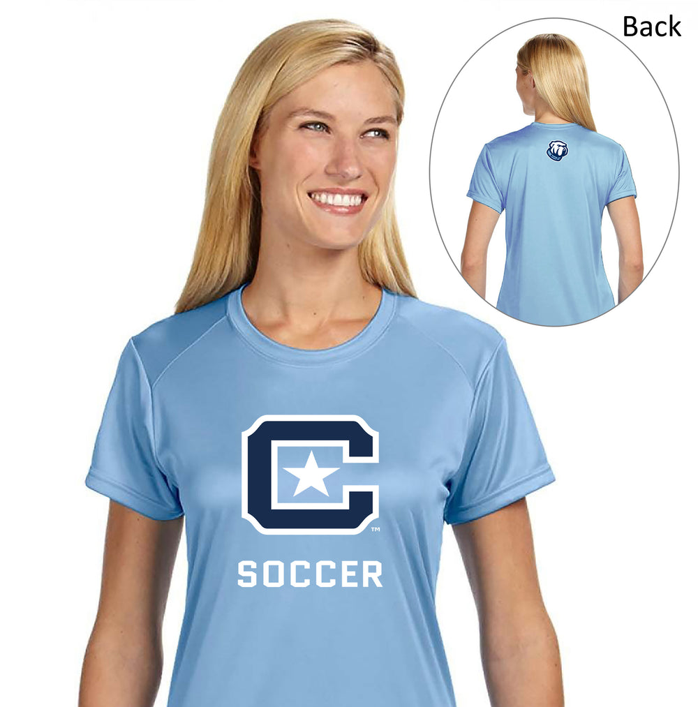 The Citadel, Club Sports - Soccer, A4 Ladies' Cooling Performance T-Shirt-Carolina Blue