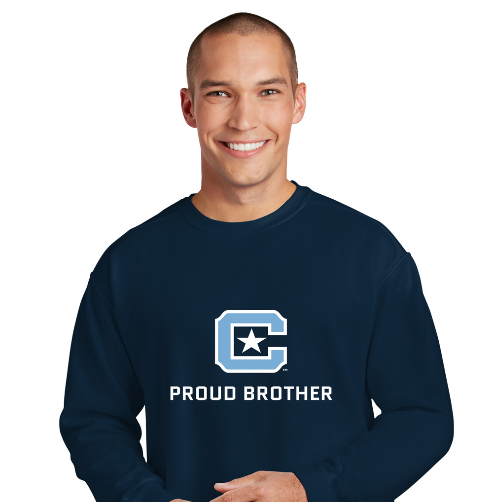 The Citadel Block C, Proud Brother, Embroidered Comfort Colors ® Ring Spun Crewneck Sweatshirt