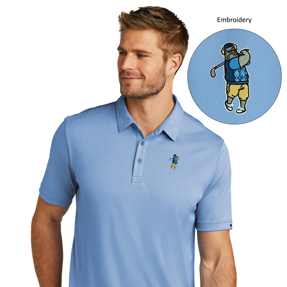 The Citadel, Spike the Golfer, Club Sport Golf, Travis Mathew Performance Polo Shirt- Brilliant Blue Heather