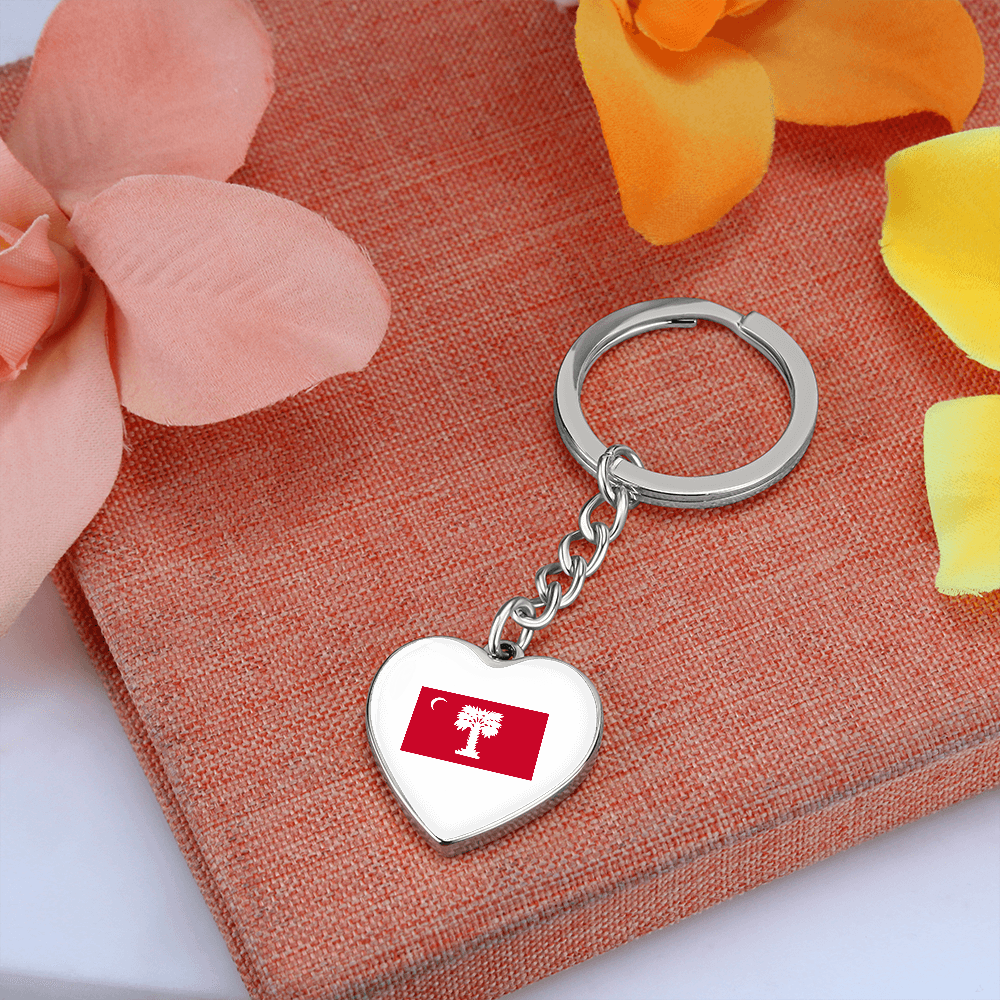 The Citadel, BRP Flag, Heart Keychain - Silver