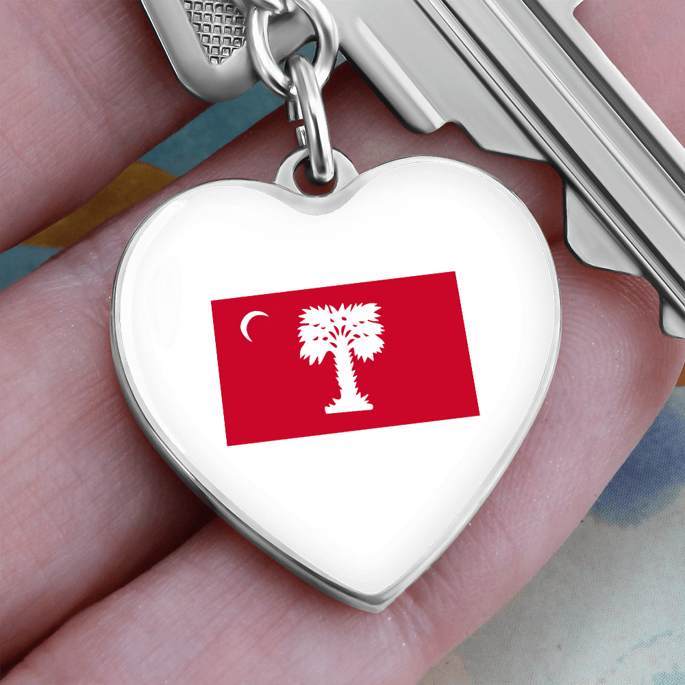 The Citadel, BRP Flag, Heart Keychain - Silver