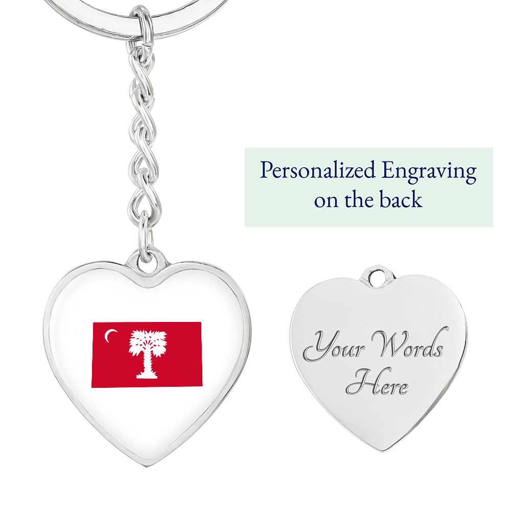 The Citadel, BRP Flag, Heart Keychain - Silver