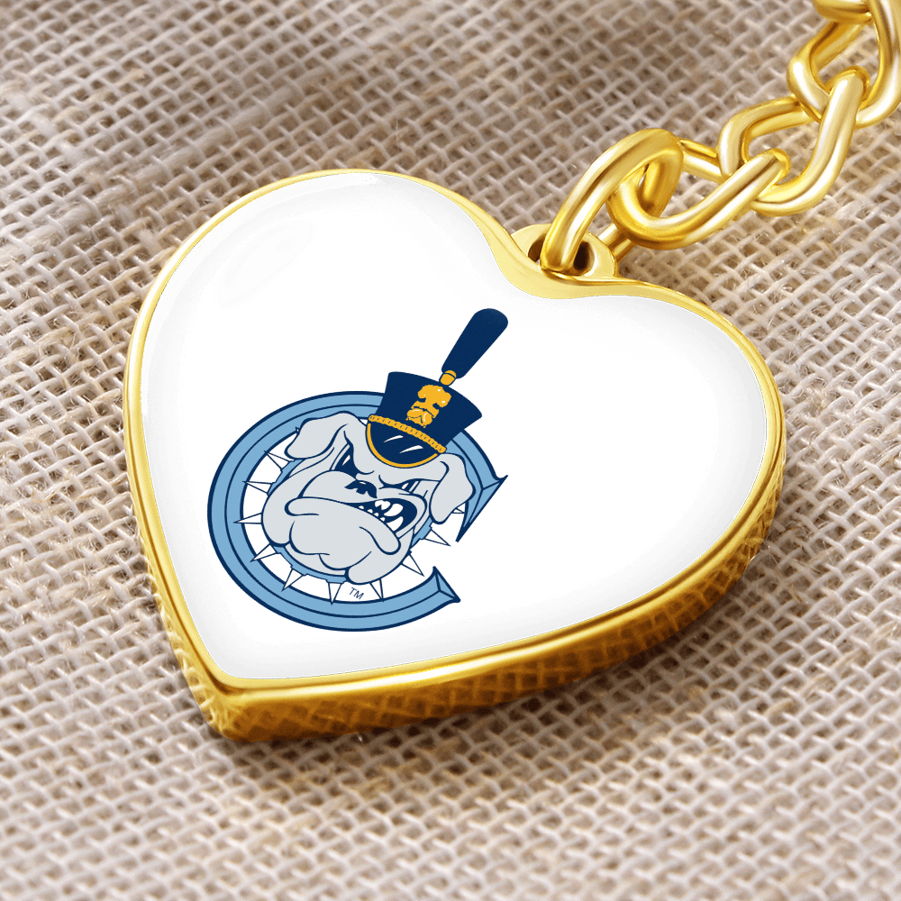 The Citadel, Spike C logo, Heart Keychain - Gold