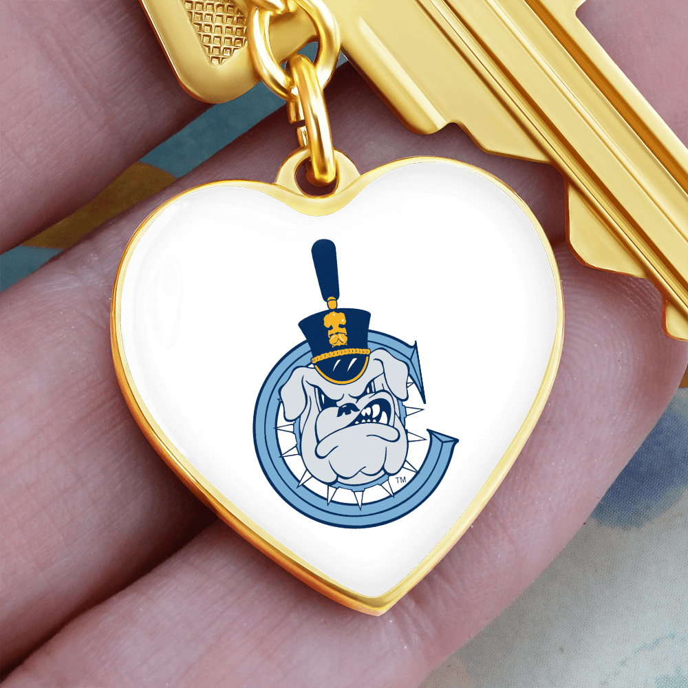 The Citadel, Spike C logo, Heart Keychain - Gold