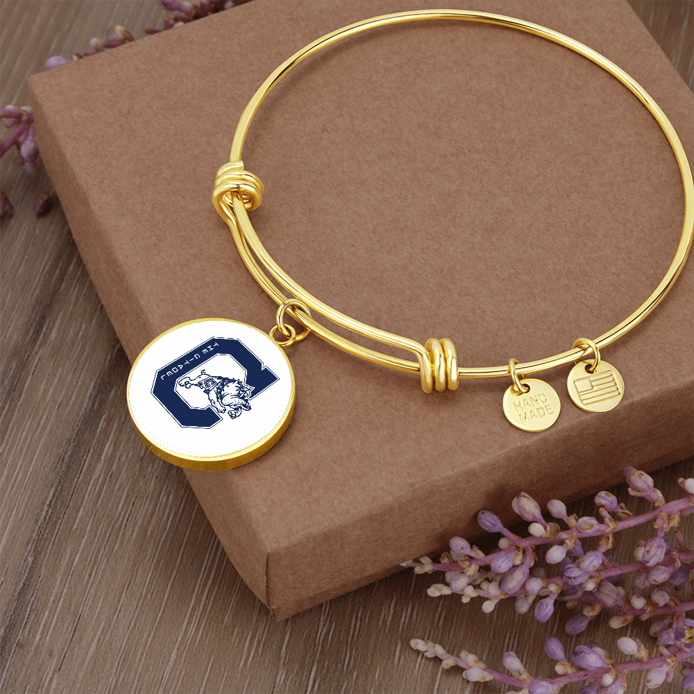The Citadel, Jumping Bulldog logo, Luxury Circle Bangle - Gold