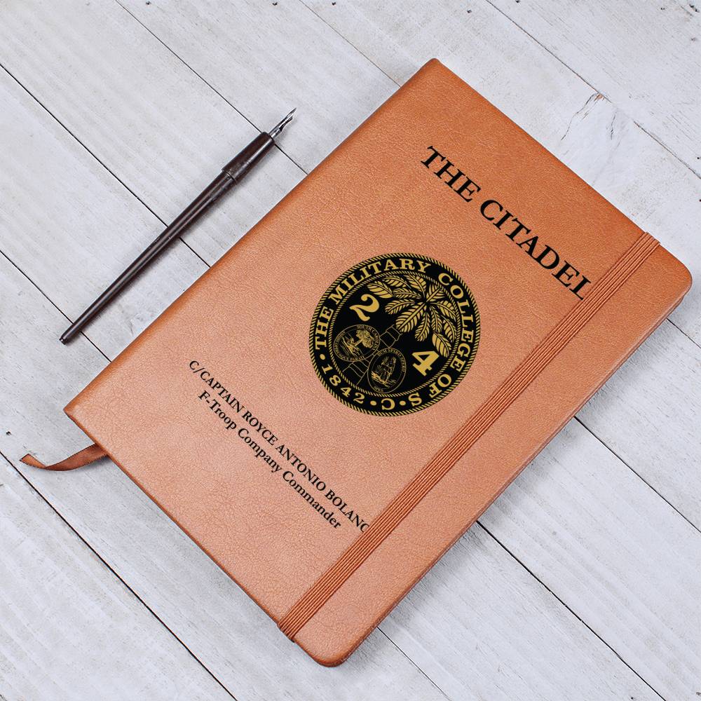 The Citadel, Ring Bezel Leather Journal Custom Year