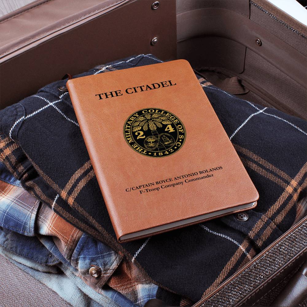 The Citadel, Ring Bezel Leather Journal Custom Year