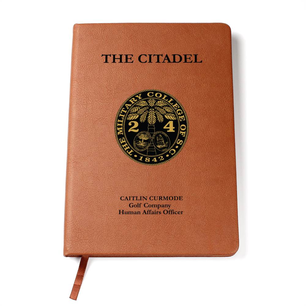 The Citadel, Ring Bezel Leather Journal Custom Year