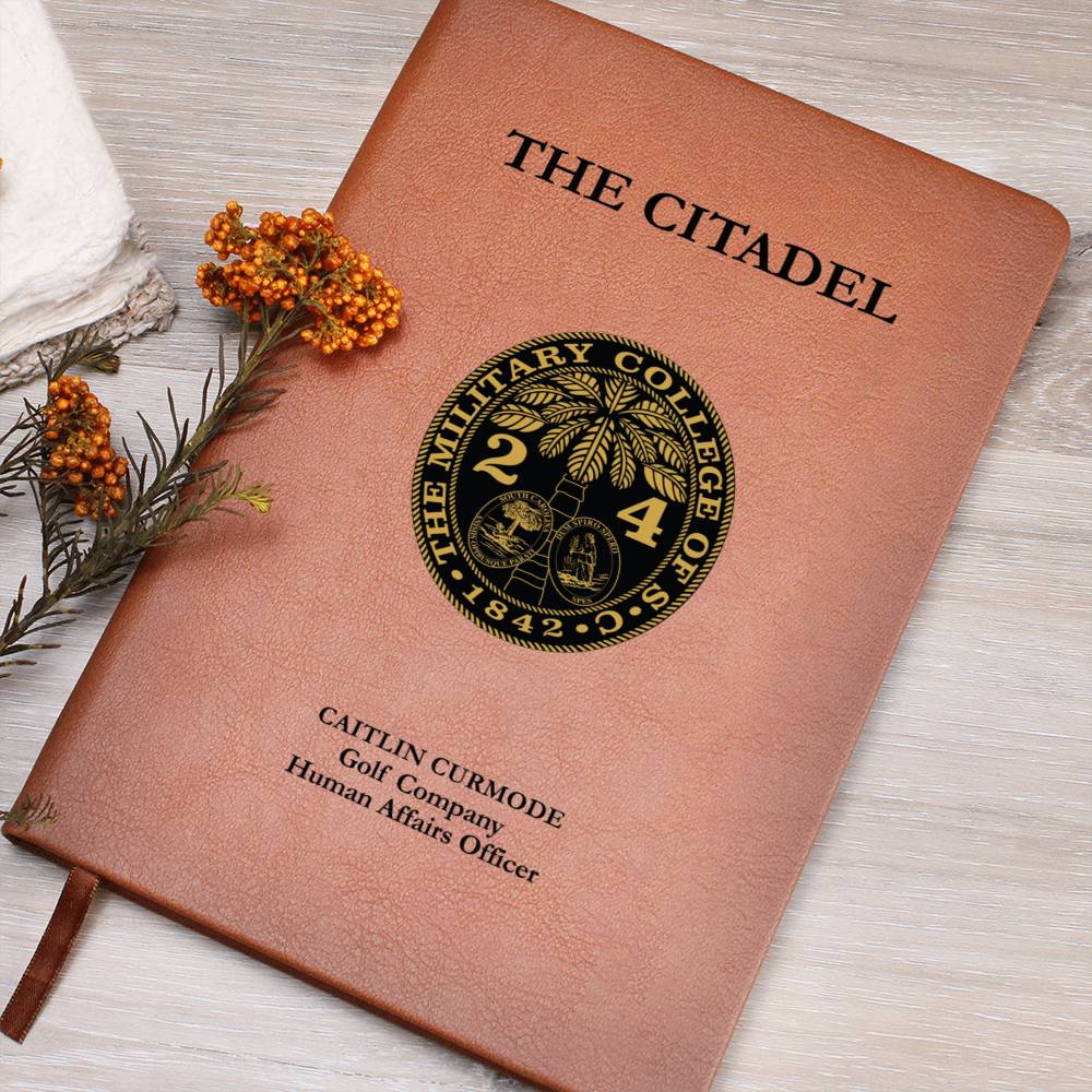 The Citadel, Ring Bezel Leather Journal Custom Year