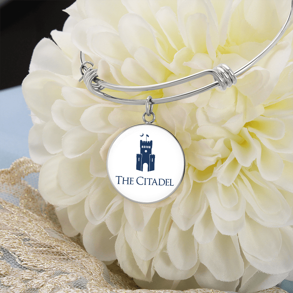 The Citadel, Barracks logo, Luxury Circle Bangle - Silver
