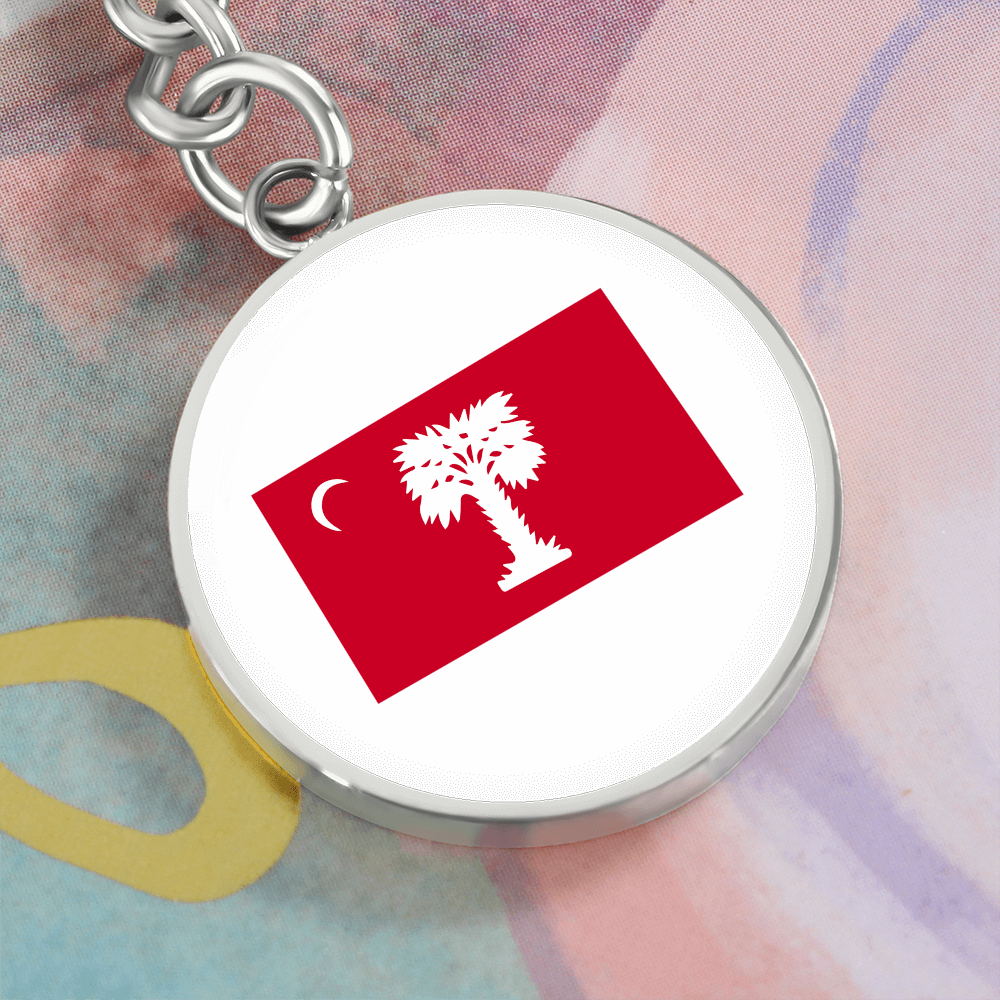 The Citadel, BRP Flag, Circle Keychain - Silver