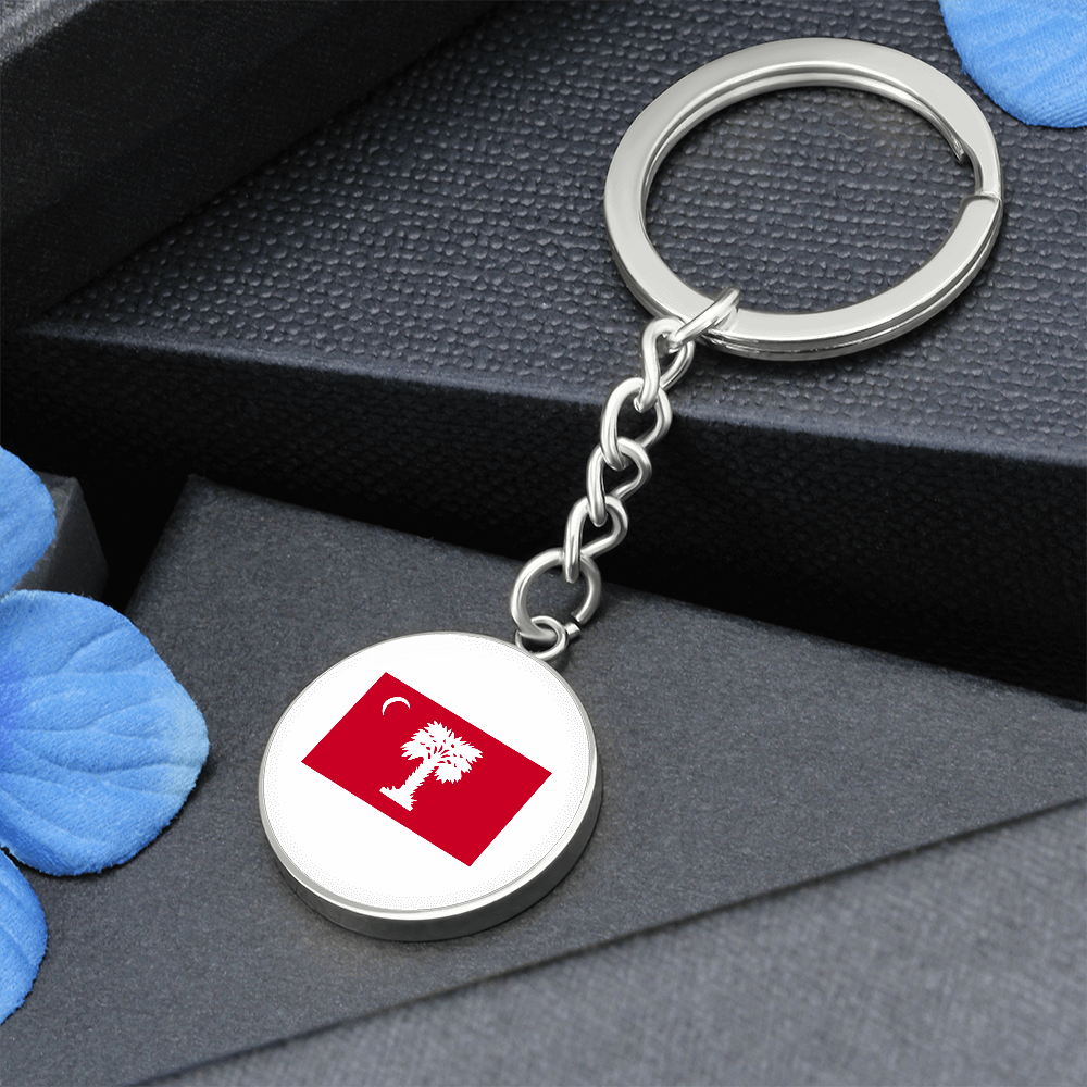 The Citadel, BRP Flag, Circle Keychain - Silver