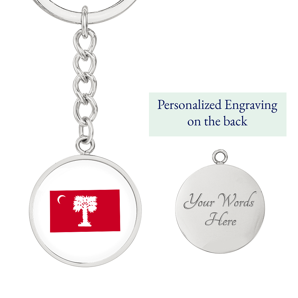 The Citadel, BRP Flag, Circle Keychain - Silver