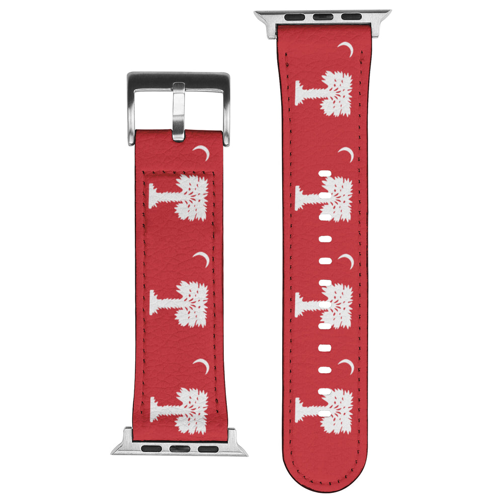 Big Red Palmetto Apple Watch Band-Silver