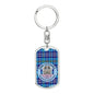The Citadel Regimental Band and Pipes with Tartan Background Custom Engravable Keychain