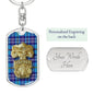The Citadel Hat Brass with Tartan Custom Engravable Keychain
