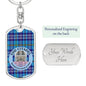 The Citadel Regimental Band and Pipes with Tartan Background Custom Engravable Keychain