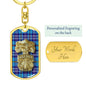 The Citadel Hat Brass with Tartan Custom Engravable Keychain