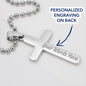 You Are My Rock Custom Engravable Cross Necklace