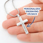 The Road Less Traveled Custom Engravable Cross Necklace
