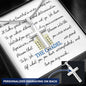 The Road Less Traveled Custom Engravable Cross Necklace