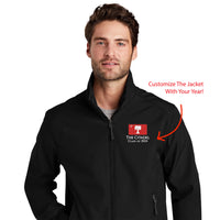 Load image into Gallery viewer, J337 - The Citadel, Big Red Flag, Customizable (your class), Soft Shell Bomber Jacket

