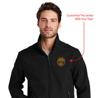 Load image into Gallery viewer, J337-The Citadel, Customizable (Your Year) Ring Bezel Design, Soft Shell Bomber Jacket- Black
