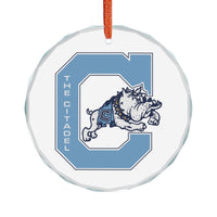 Load image into Gallery viewer, The Citadel, Jumping Bulldog, Crystal Glass Ornament
