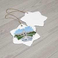 Load image into Gallery viewer, The Citadel, Customized Name and Year, Ceramic Ornament, Snowflake.
