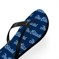 Load image into Gallery viewer, The Citadel, Script Patterned Flip Flops

