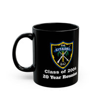 Load image into Gallery viewer, The Citadel, Citadel Shield, Class of 2004 20 Year Reunion, 11/15 Oz Black Mug

