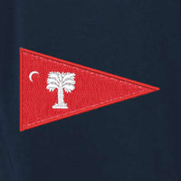 Load image into Gallery viewer, The Citadel Block C, Club Sports - Sailing, Bahama Performance Hooded Long Sleeve T-Shirt - Navy
