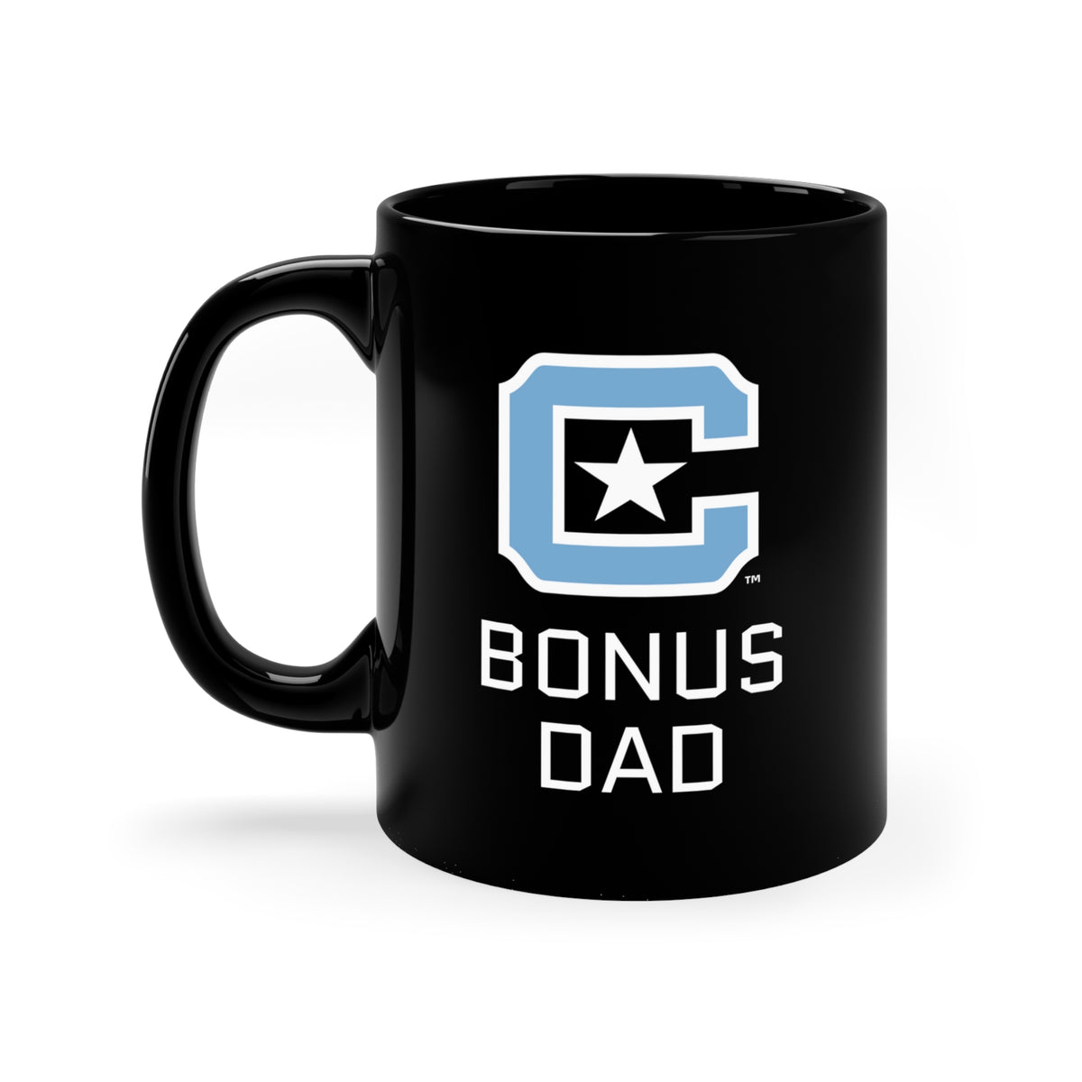 The Citadel Block C Logo, Sports Bonus Dad, Black Mug, 11oz