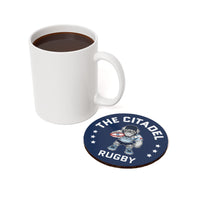 Load image into Gallery viewer, The Citadel, Club Sports - Rugby, Cork Back Coaster, Circle - 1pc


