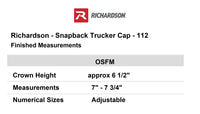 Load image into Gallery viewer, The Citadel, Big Red Flag, Richardson - Snapback Trucker Cap - Finished Measurements

