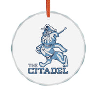 Load image into Gallery viewer, The Citadel, Marching Bulldog, Crystal Glass Ornament
