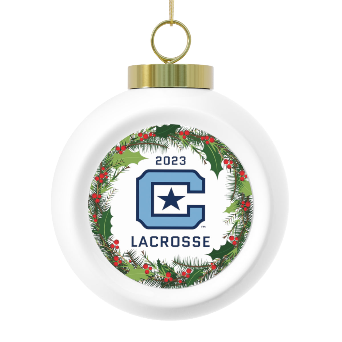 The Citadel, Club Sports, Lacrosse, 2023 Christmas Ball Ceramic Ornament