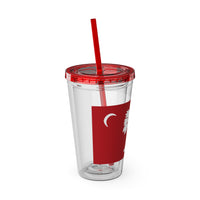 Load image into Gallery viewer, The Citadel, Big Red Flag, Sunsplash Tumbler with Straw, 16oz
