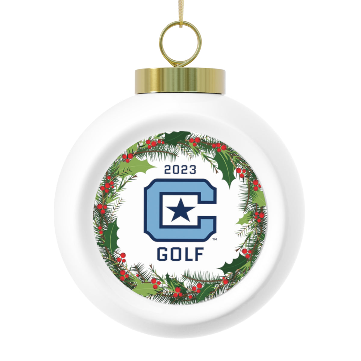 The Citadel, Club Sports, Golf, 2023 Christmas Ball Ceramic Ornament