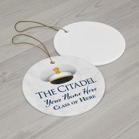 Load image into Gallery viewer, The Citadel, Graduation Cap, Customized Name and Year, Ceramic Ornament, Circle
