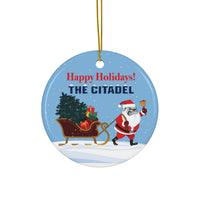 Load image into Gallery viewer, The Citadel, Happy Holidays!, Spike, Ceramic Ornament, Circle
