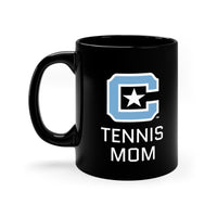Load image into Gallery viewer, The Citadel Block C Logo, Sports Tennis Mom, Black Mug, 11oz
