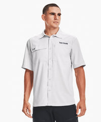 Load image into Gallery viewer, The Citadel Under Armour Men&#39;s Motivate Coach Woven Shirt- Halo Gray
