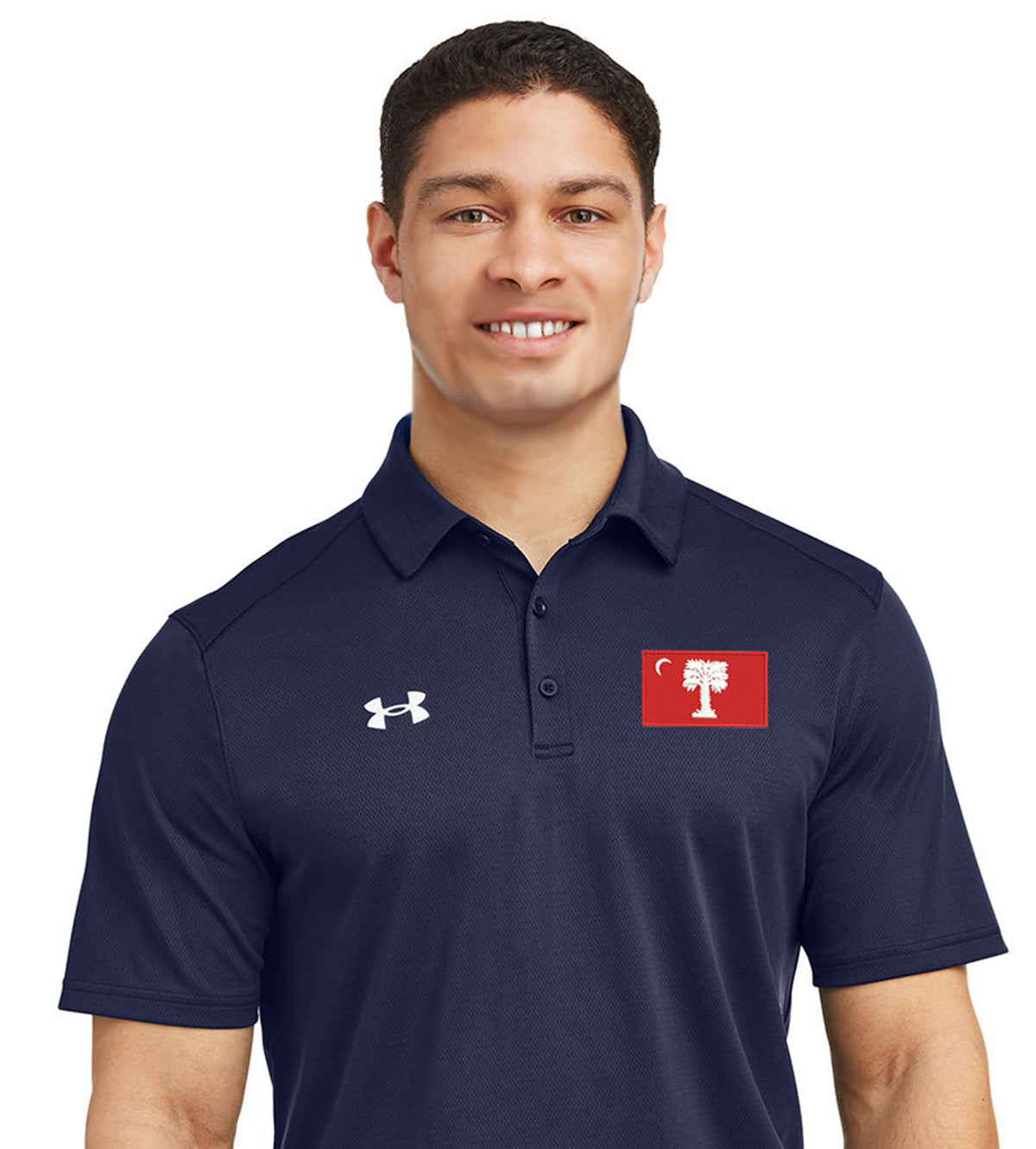 Big Red Palmetto Flag Under Armour Men's Tech™ Polo-Navy