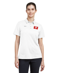Load image into Gallery viewer, Big Red Palmetto Flag Under Armour Ladies&#39; Tech™ Polo- White
